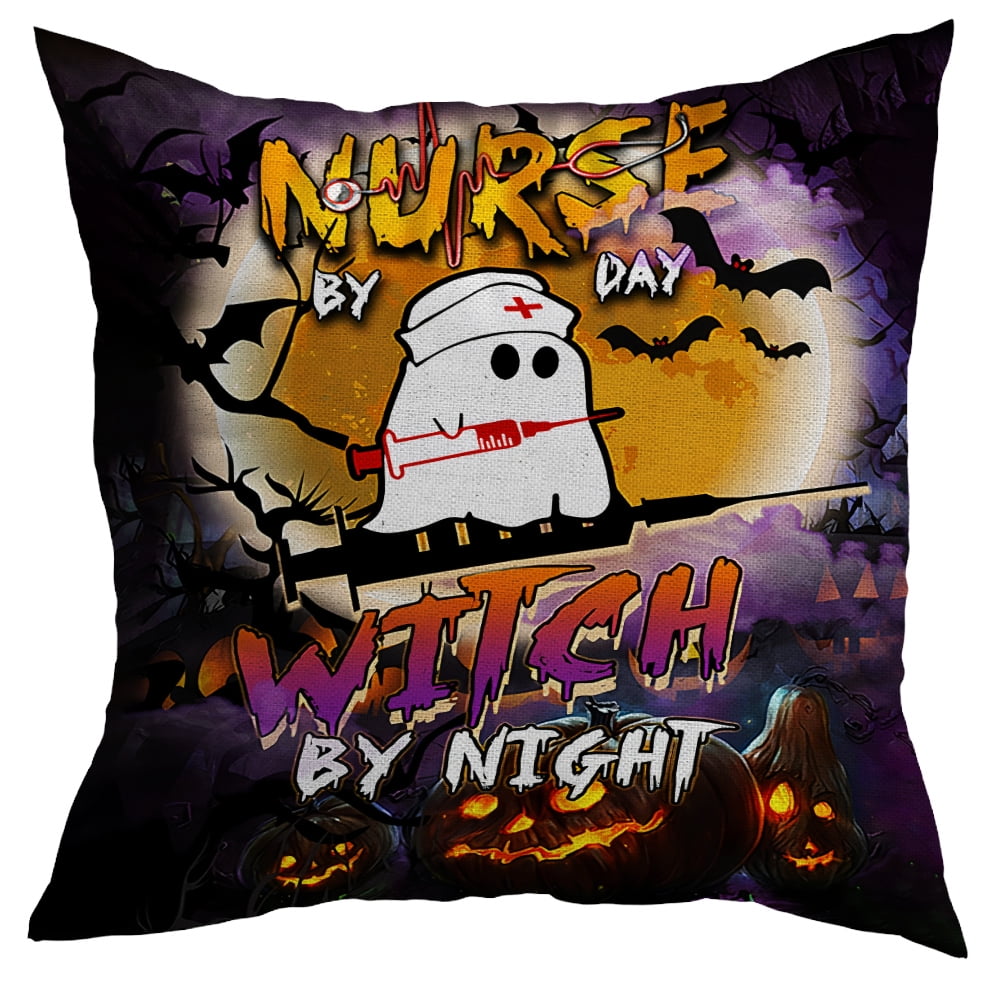 Halloween Pillows, Halloween Decoration Nurse by Day Witch by Night
