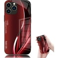 thumbnail image 1 of Étui Curranet Dazzle Color Flow pour iPhone, Lignes Dégradées HD Couverture Complète Antichute Étui Simple pour iPhone 12 13 14 15 16 Pro Max (Rouge, pour iPhone 12 ProMax), 1 of 5