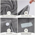 thumbnail image 2 of Paquete de 3 toallas de secado de cabello de microfibra súper absorbentes gris, 2 of 5