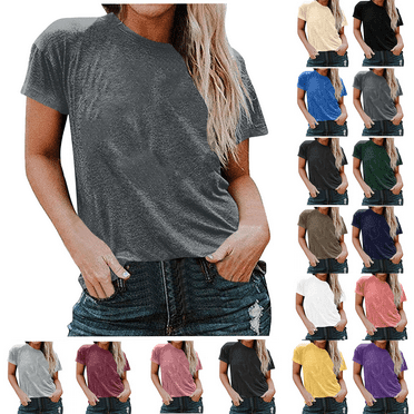 New Women's Large Size V-neck Loose Short Sleeve Printed T-shirt