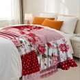 thumbnail image 3 of Flannel Fleece Throw Blanket, Soft Large Throw Blanket, Lightweight Cozy Plush Throw Blanket Fit Sofa Bed, 30"x40", Patchwork Floral Pattern, 3 of 7