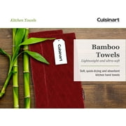 Cuisinart RED DAHLIA 2 Pack Cotton/Bamboo Blend Kitchen Towels 16" x 28 "