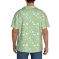 thumbnail image 3 of Balery Easter with eggs and flowers Camisa Casual de Manga Corta con Botones para Hombre, Texturizada, Estilo Cubano, para Playa, Verano-4X-Large, 3 of 5