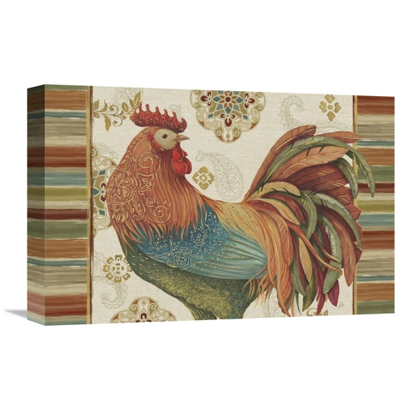 Global Gallery Daphne Brissonnet 'Rooster Rainbow IA' Canvas Wall Art