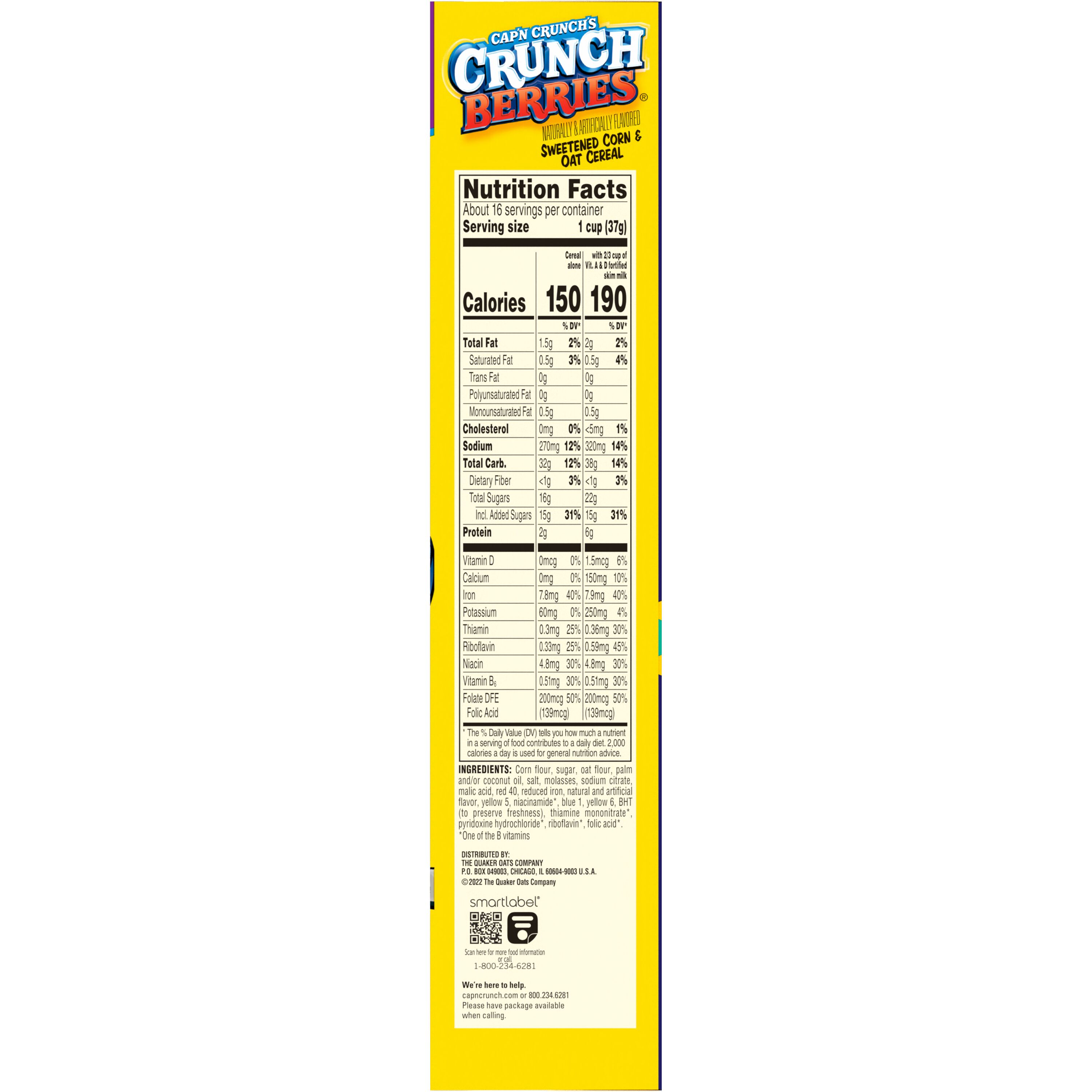 Cap'n Crunch's Crunch Berries, Kids Breakfast Cereal, 20.5 oz Box - image 5 of 11