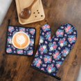 thumbnail image 6 of Pioneer Flower Floral Print Pattern 1-Pack Oven Mitts Set, Heat Resistant Kitchen Gloves, 7.7" X 12", 6 of 6