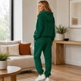 thumbnail image 5 of Trgacdwlo Fleece Lined Sweatsuit Women 2 Piece Outfits Tracksuit Fuzzy Jogging Suit Hooded Set Fall Winter Plush Comfy Sweat Set for Women Green M, 5 of 7