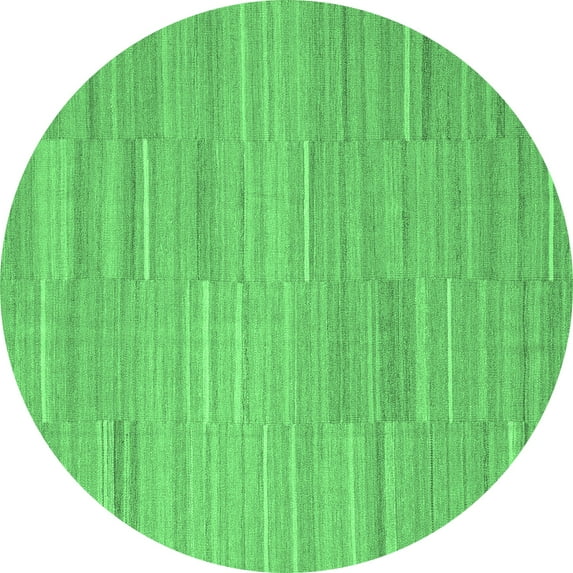 Ahgly Company Indoor Round Abstract Emerald Green Contemporary Area Rugs, 6' Round