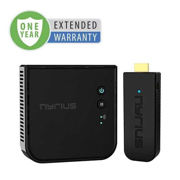 Nyrius ARIES Pro  Wireless HDMI Video Transmitter & Receiver to Stream 1080p Video up to 165ft from Laptop, PC, Cable Box, Game Console, DSLR Camera - 1 Year Extended Warranty