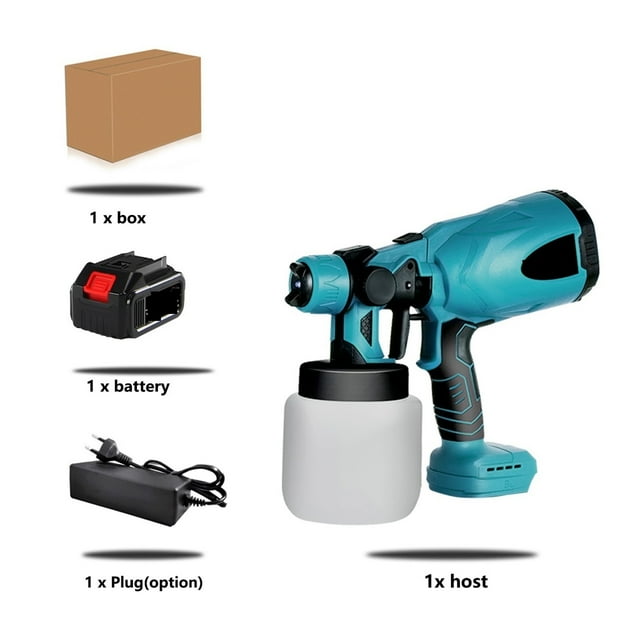 800ML Electric Spray Gun Handheld Cordless High Power Electric Paint Sprayer Spray Gun Spraying For 18V Battery ,Ruggedly Built