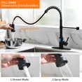 thumbnail image 4 of Grifo de cocina OWOFAN Touchless con pulverizador LED desplegable negro, 4 of 6