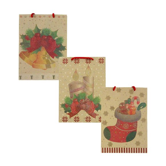 Bolsa de regalo Dipak modelo navideño kraft Merry Christmas mediana 1 pza