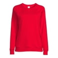 thumbnail image 5 of Time & Tru Women's Raglan Fleece Crewneck Sweatshirt, 5 of 5
