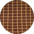 thumbnail image 1 of Ahgly Company Indoor Round Abstract Saffron Red Checkered Area Rugs, 6' Round, 1 of 6