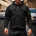 thumbnail image 2 of LUOGENLI Men Hoodies Blanket Classic Fashion Hooded Sweatshirt with Front Pocket Style Lightweight Cardigan for Casual Wear Men Hoodies Pullover Graphic Black Size L, 2 of 4