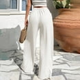 thumbnail image 3 of Dresfit Palazzo Pants for Women Linen Wide Leg Beach Pant Summer 2026 Cotton Lounge Trousers Loose Stretch Business Slacks with Pockets White M, 3 of 4