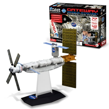 NASA Future Explorers - Gateway Space Station Interactive Model. Build & Learn STEM Education & Interactive Space Exploration For Kids. With Projector, Orion Capsule & Rotating Solar Panel!