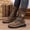 Brown, variant on Women's Casual Mid Calf Boots, Retro Splice Knit Belt Buckle Lace Up Platform Design with Breathable Lining, Trendy Boots for Daily Party Gift