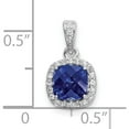 thumbnail image 4 of Sterling Silver Rhod-Plated Created Blue/White Sapphire Pendant (15 X 9) Made In China qp4807, 4 of 5