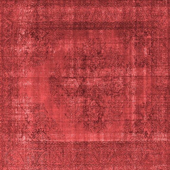 Ahgly Company Indoor Square Oriental Red Industrial Area Rugs, 7' Square