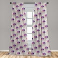 thumbnail image 5 of Ambesonne Retro Curtains, Geometric Mosaic Dots, Pair of 28"x84", Purple Grey Pink, 5 of 5
