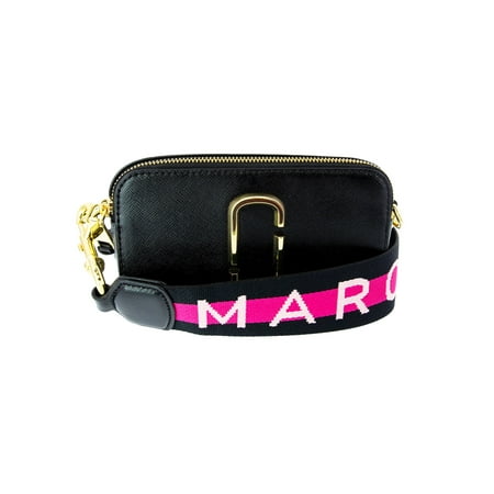 Marc Jacobs Women's Small Logo Strap Snapchat Camera Bag Leather Cross Body - Black (Best Camera Bags For Women)