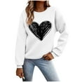 thumbnail image 2 of Craaazy Womens Shirts Heart Print Crewneck Long Sleeve Trendy Pullovers Gifts for Women, 2 of 6