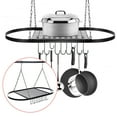 thumbnail image 2 of Ceiling Pot Rack, Kitchen Hanging Cookware Storage Shelf Organizer, Black 80*42*53cm Pot and Pan Ceiling Rack,Hanging Pot Rack Kitchen Utensil Pull Down Holder, 2 of 12