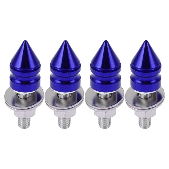 Unique Bargains Universal Motorcycle M6 License Plate Screws Cover 45mm Anti Theft License Plate Screw Frame Bolt Kit Aluminum Alloy Blue 4 Pcs