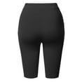 thumbnail image 3 of A2Y Women's Basic Yoga Polyester Mid Thigh High Rise Biker Bermuda Shorts Black 2XL, 3 of 5