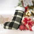 thumbnail image 6 of Flannel Christmas Stocking 17.7×11×7in Soft And Light Touch Good Socks Splicing Design Can Be Used For Hanging Olive Houndstooth Buffalo Plaid Tartan Check Scotland_3, 6 of 8