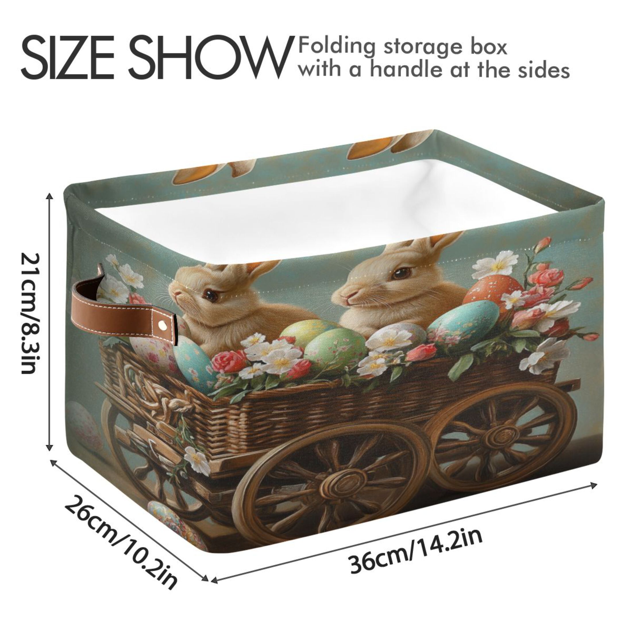Square Storage Basket 14.2*10.2*8.3 Inch One Sizex2 Shelf Basket Open Home Storage Bins Bedroom Storage Basket Closet Storage Stylish Decor Easter Wagon Bunny