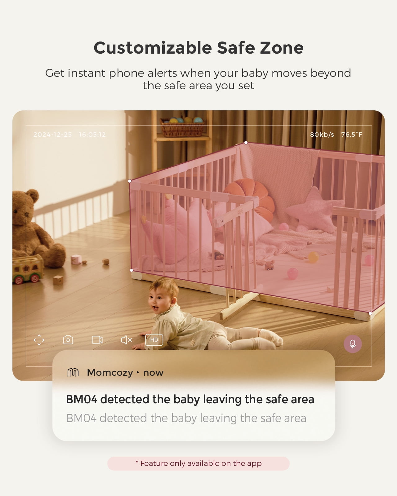 Momcozy 5-Inch Dual-Mode Smart Baby Monitor WiFi Connect BM04