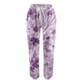 thumbnail image 2 of Gibobby Pantalones deportivos para mujer Pantalones de chándal con estampado inferior para mujer, bolsillos, cintura alta, deportivos, gimnasio, ajuste atlético(Morado,M), 2 of 4