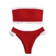thumbnail image 1 of Gibobby Conjunto de Bañador Sexy New Border High Fork Candy Bikini Split Traje de baño Mujer Wood Ear Small Bra(Rojo,G), 1 of 5