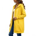 thumbnail image 2 of Vivianyo HD Women's Long Hooded Zip Up Sweatshirt, Mid Length Loose Hoodies with Two Way Zipper and Side Pockets, Womens Autumn Oouwear for Daily Walking Casual Activities, Sizes S-5XL, 2 of 7