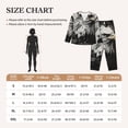 thumbnail image 3 of Xecao Ink Style Bald Eagle Print Women Pajamas Set Soft Sleepwear Pjs long Sleeve Button Down Nightwear with Long Pants, 3 of 6