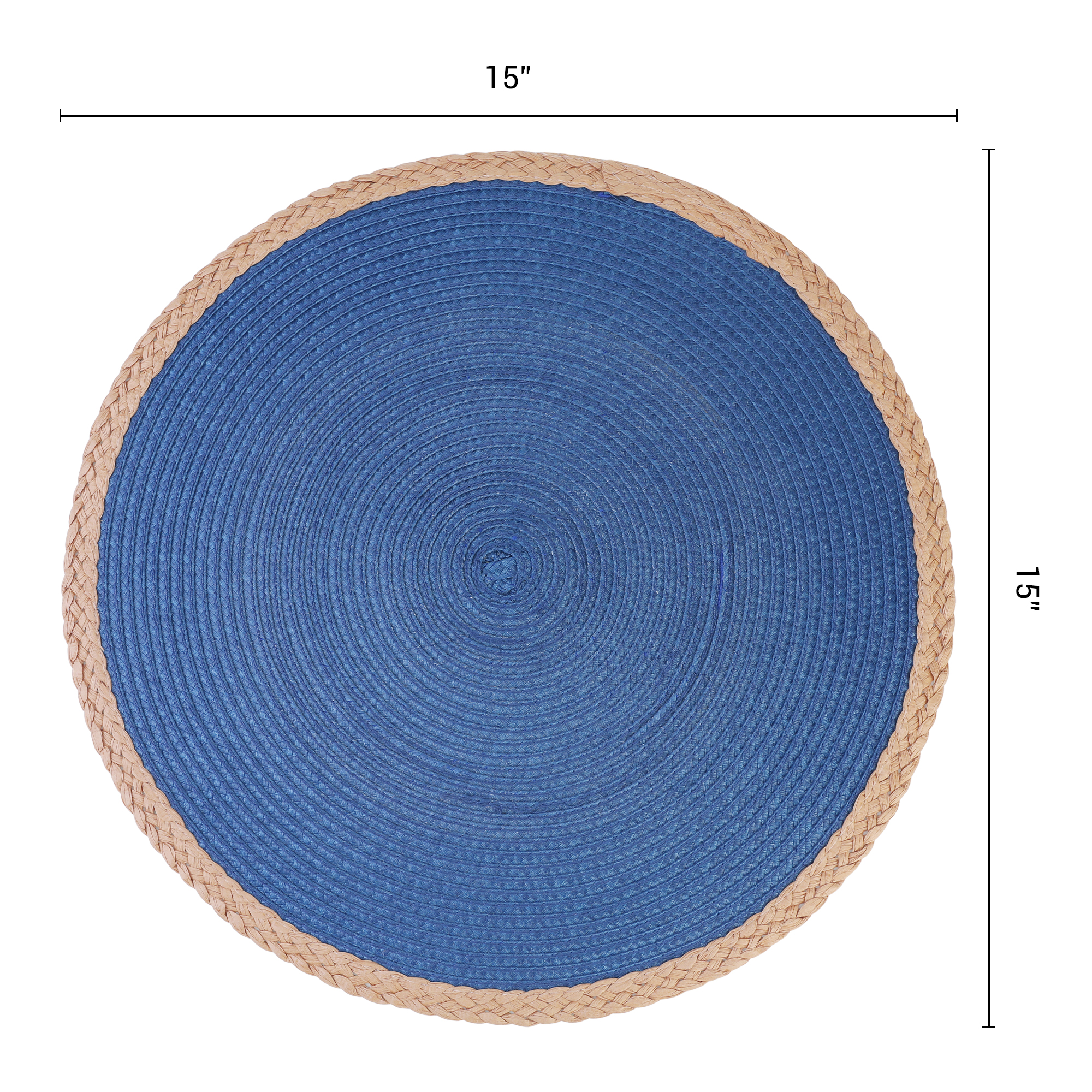 Unique Bargains Farmhouse Woven Placemats Set of 6 for Dining Table Decor Dark Blue