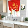 thumbnail image 5 of Red Yellow Dragon Tie Up Curtains 45 Inches Long, Kitchen Window Curtains Over Sink, Happy New Year Small Window Curtains Shade Balloon Curtains Valances for Bedroom/Cafe 34"x45", 5 of 8