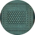 thumbnail image 1 of Ahgly Company Indoor Round Southwestern Light Blue Country Area Rugs, 7' Round, 1 of 4