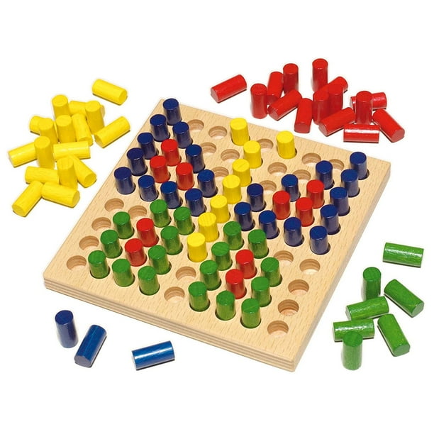 Color Peg Color Pictures Wooden Mosaic Patterning Set Made In Germany Endless Fun While Enhancing Creativity And Motor Skills Children By Haba Walmart Com Walmart Com