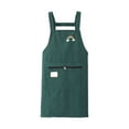 thumbnail image 2 of Chef Kitchen Apron For Men & Women Durable Cotton Household Apron Zipper Large Pocket, 2 of 6