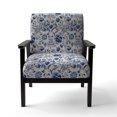 thumbnail image 4 of Designart "Florishing Renaissance In Cobalt Blue" Chaise d'Appoint Florale - Fauteuil Cottage pour Salon, 4 of 7