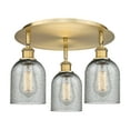 thumbnail image 3 of Innovations Lighting  Caledonia - 3 Light 17" Flush Mount Brushed Brass/Charcoal, 3 of 5