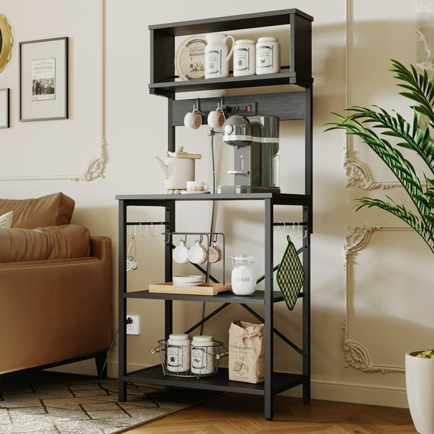 Bestier 60.3''H Adjustable Kitchen Bakers Rack with Power Outlets in