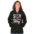 thumbnail image 3 of Breast Cancer Survivor Slay Every Day Zip Hoodie Sweatshirt Women Brisco Brands S, 3 of 6