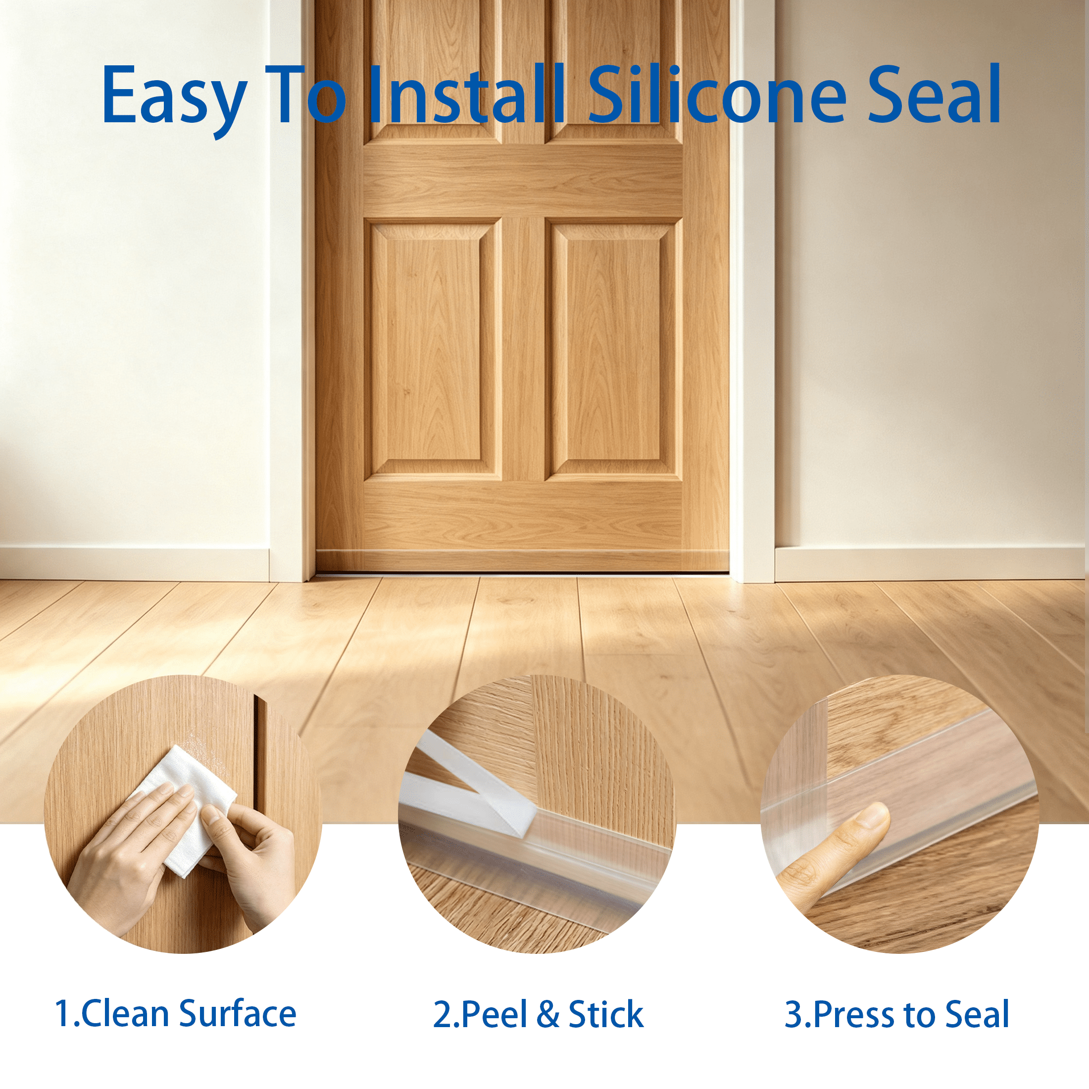 49 FT Clear Self Adhesive Weather Stripping Tape, Windproof Sound Insulation Silicone Door Window Seal Strip For Door Bottom, Sliding Window & Bathroom