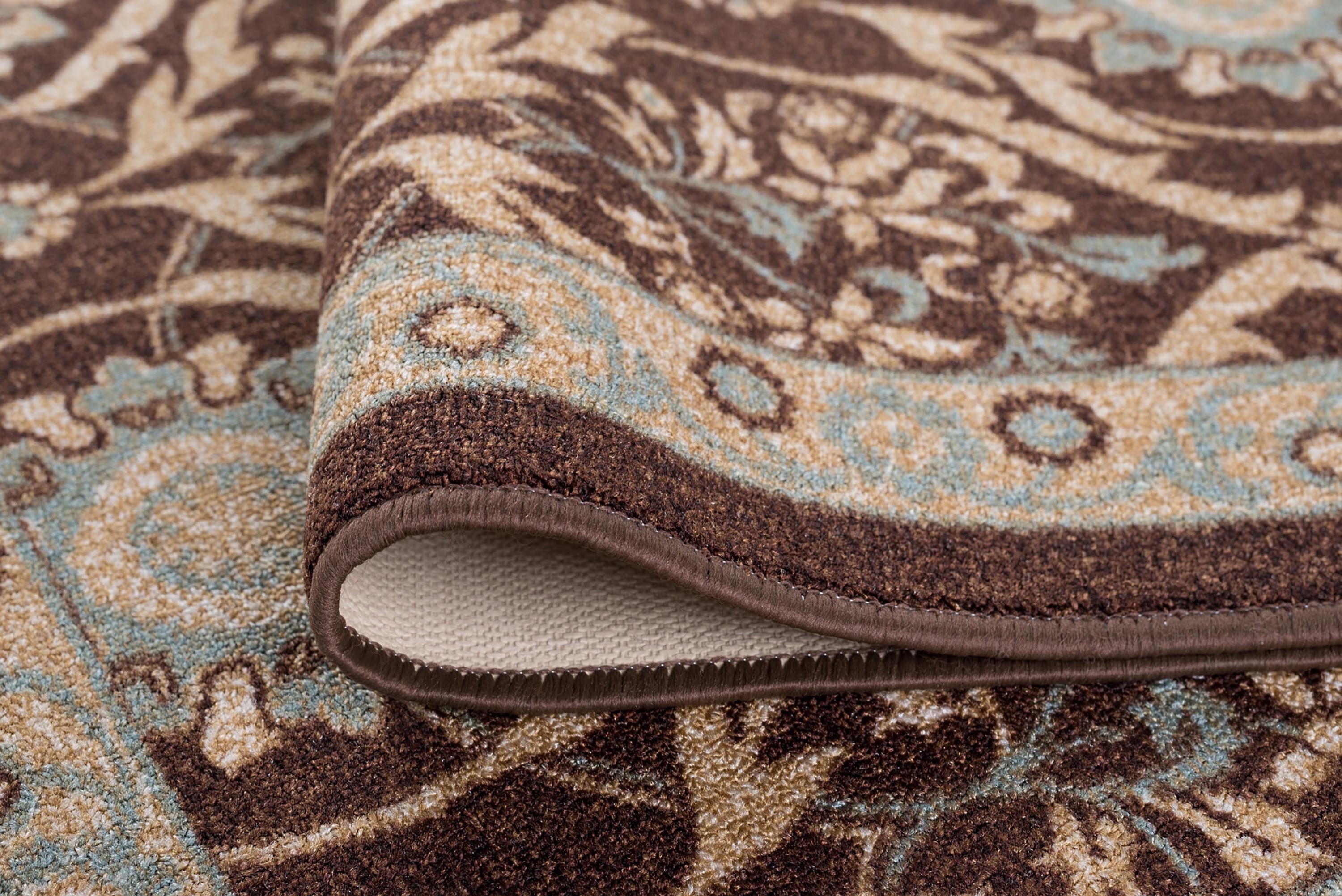 Transitional Area Rug (3-Piece Rug Set: (5' x 7', 20'' x 60'', 20'' x 32'')) Floral Brown, Beige Indoor Set Easy to Clean