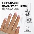 thumbnail image 2 of Pantalones cortos ShangMeng de gel suave, cuadrados, rosados y cromados, de Press on Nails, 2 of 8