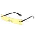 thumbnail image 1 of 1 pieza de gafas de sol clásicas de media montura vintage y de moda para hombre y mujer (amarillas), 1 of 7